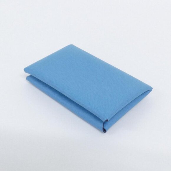 HERMES カルヴィデュオ　BLUE DU NORD ブルーノール Hermes Calvi Card Case Blue Du Nord